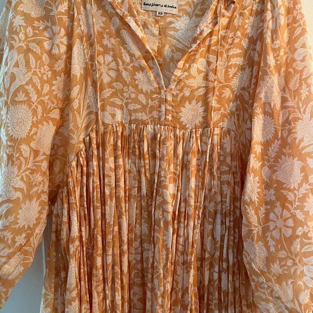 Daughters of India Midi Dress in Tangerine